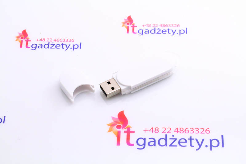 Biały pendrive do znakowania nadrukiem