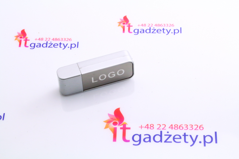 Srebrny usb flash do nadruku logo