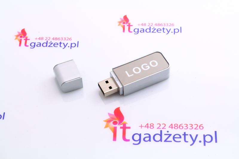 Srebrny usb flash do nadruku logo