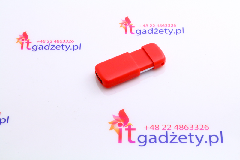 Czerwony pendrive, nadruk logo