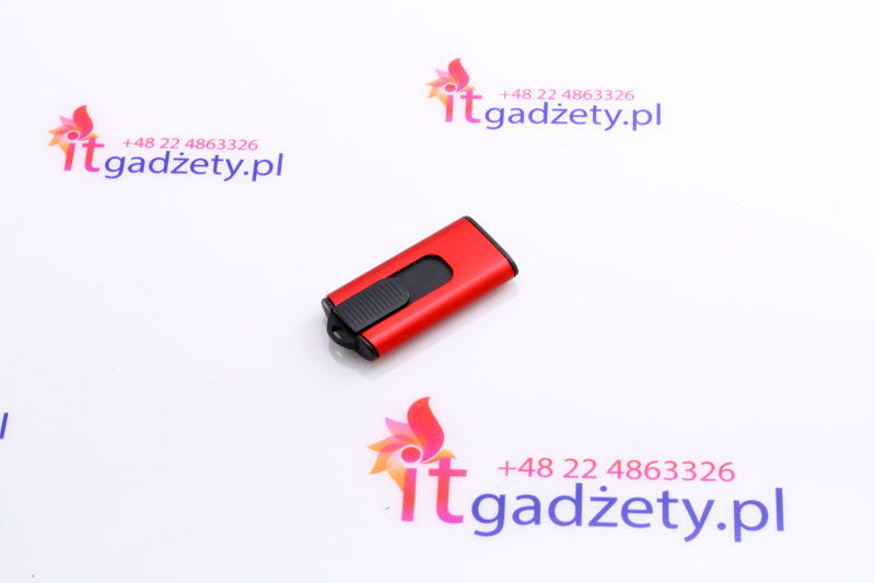 Czerwony pendrive z nadrukiem slim