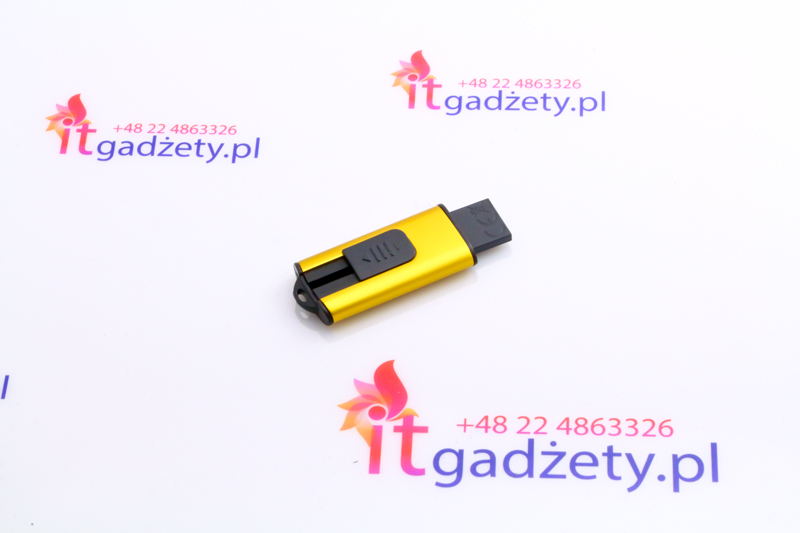 Żółty pendrive z nadrukiem slim