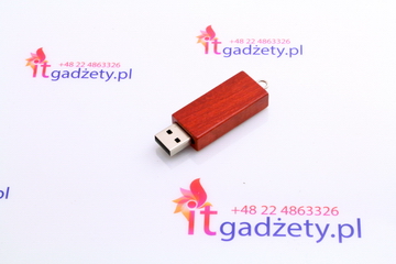Drewniany pendrive 2GB, w kolorze mahoń